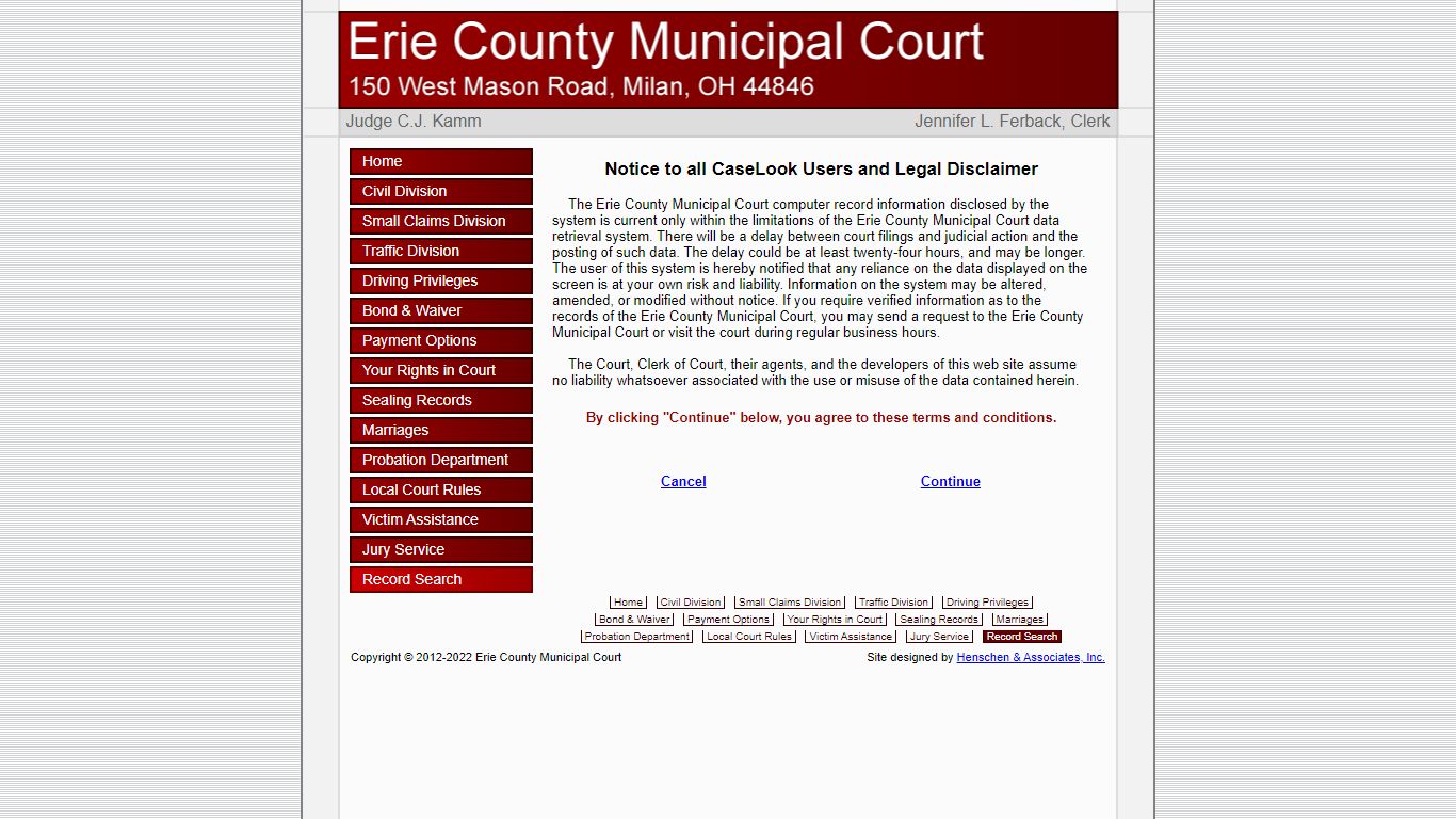 Erie County Municipal Court - Record Search